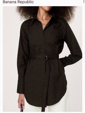 Banana Republic Cotton Poplin Tunic Shirt with Belt - NWT Size XS